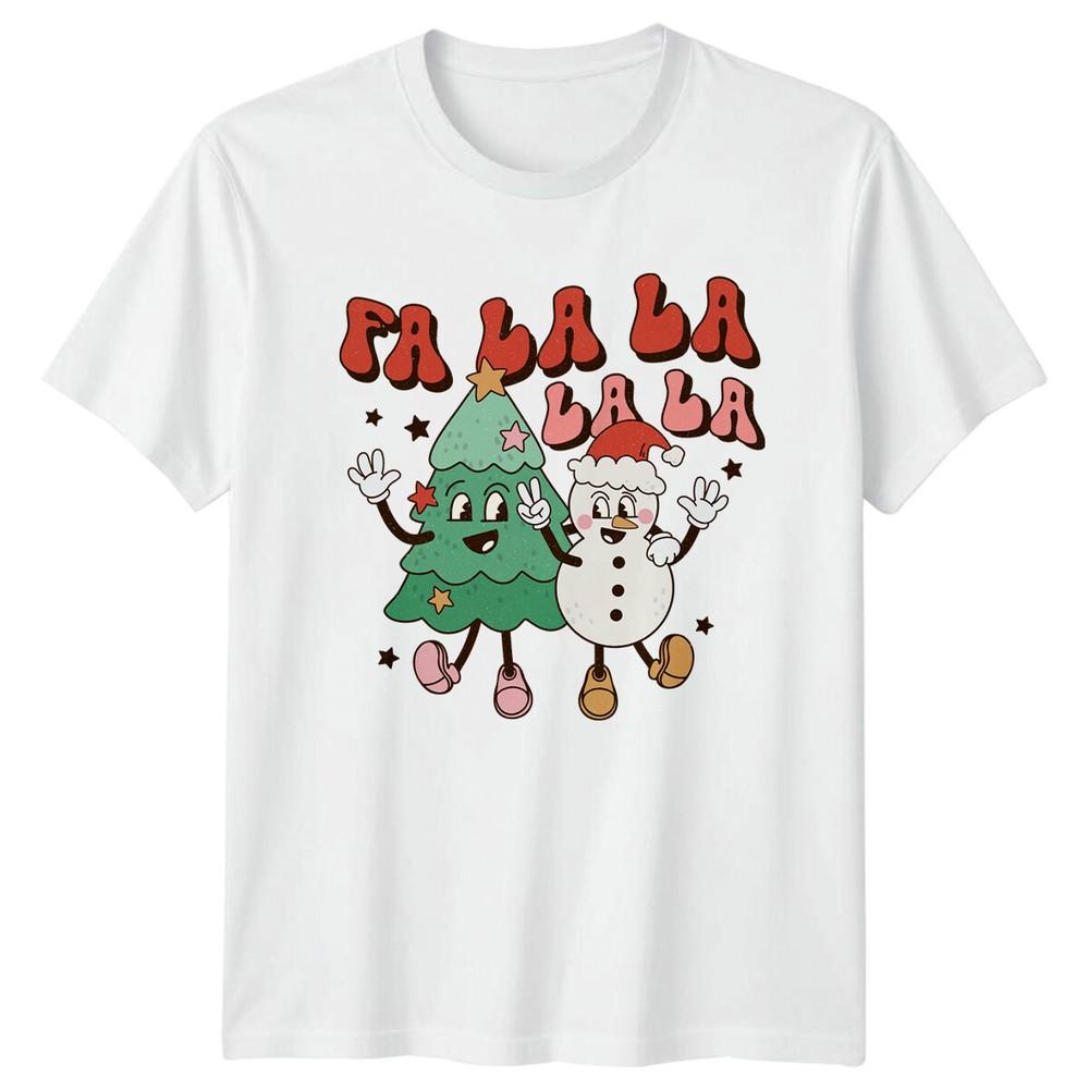 FA LA LA Christmas Tree SnowUnisex Graphic Tee Ladies TShirt Unisexs Top S