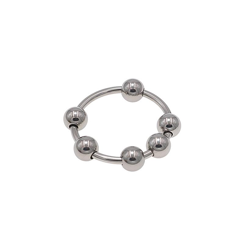 Stainless Steel Multiple Beads Sex Rings Penis Lantern Ring Prepuce Blocking and Strengthening Essence Assisting Emotion Stimulation Alternative