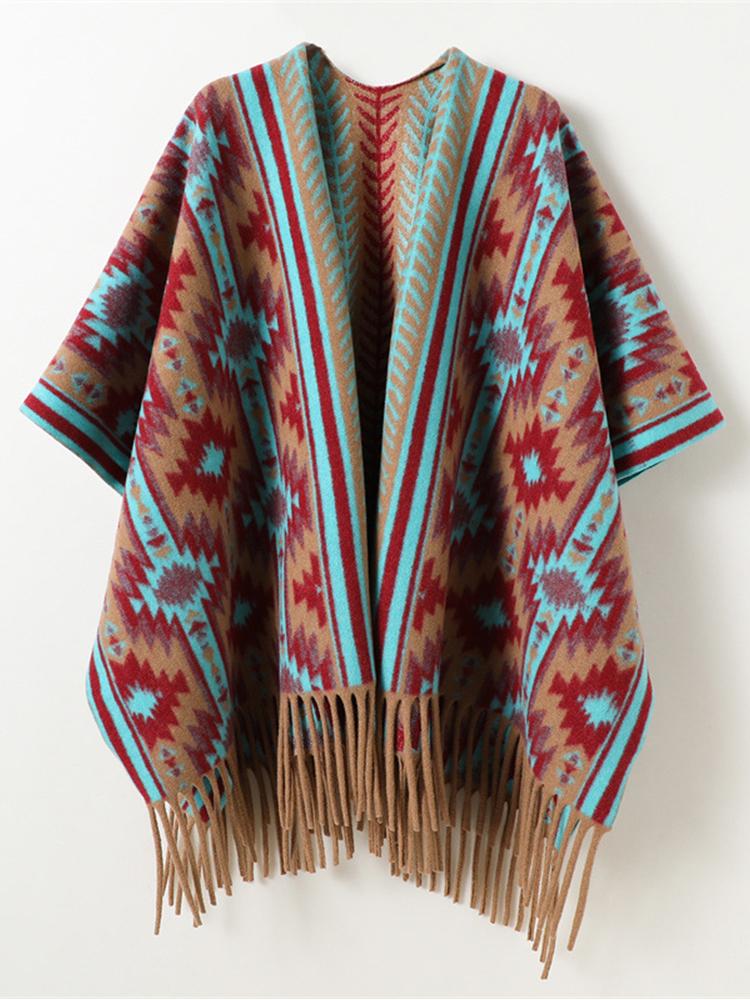 Winter Women Scarf Layers Poncho Elegant Lady Men Striped Print Tassel Wraps Shawl Casual Scarve Capa Para Mujer Pashmina Cloak