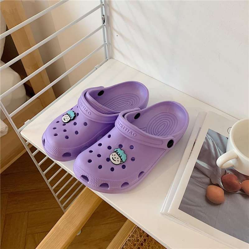 Korean new hole shoes ins cartoon cute couple bag head cool slippers men and women comfortable nurse shoes non-slip