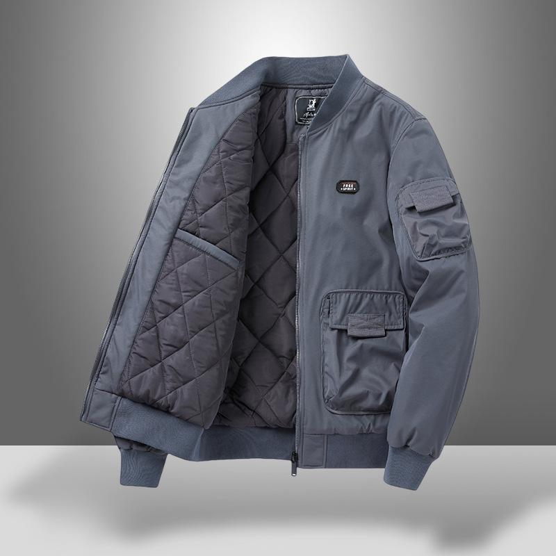 Chaqueta de Algodón Acolchada MA-1 para Hombre para Otoño/Invierno, Abrigo de Vuelo con Cuello de Béisbol