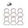 7pcs 11618575534 Intake Swirl Flap Plug With Manifold Gaskets For BMW