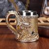 Oosterse Drakenkelk: Retro Gouden Wijnglas Ornament Cadeau