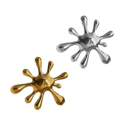 Vintage Hollow Irregular Ripple Brooch Collectible Brooch Stainless Steel Texture Suitable for Fashionable Women Present