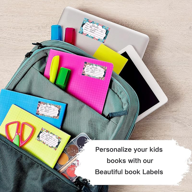 Clickedin (Pack Of 80Pcs) School Copy Notebook Name Stickers Attractive Medium Size Three Different Design 0