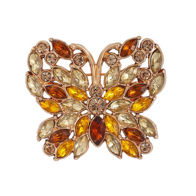 

Luxury Beautiful Butterfly Design Brooch For Men Women Wedding Holiday Party Jewelry Accessories Couple Surprise Gift жёлтый