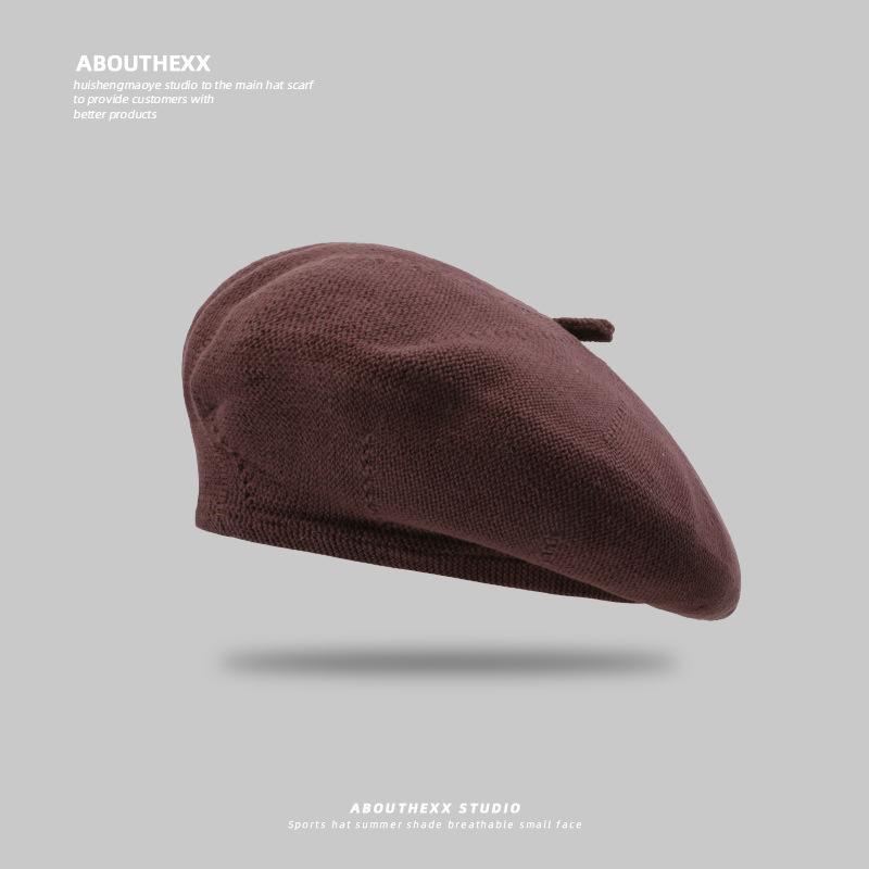 Beret Hat Women Japanese British Versatile Painter Hat Literary Retro Octagonal Hat Solid Color Simple Casual Bere Hat