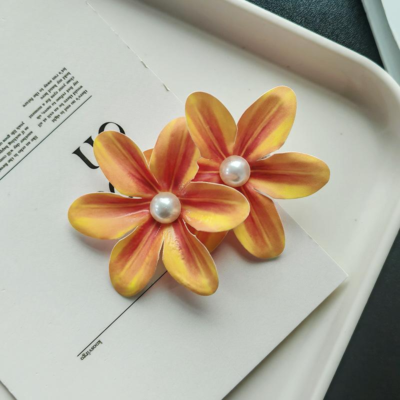 2pcsSweet Orchid Hair Clip Bohemian Style Headwears Seaside Beach Photo Side Clip Atmosphere Hair Clip for Women Sweet Headwear