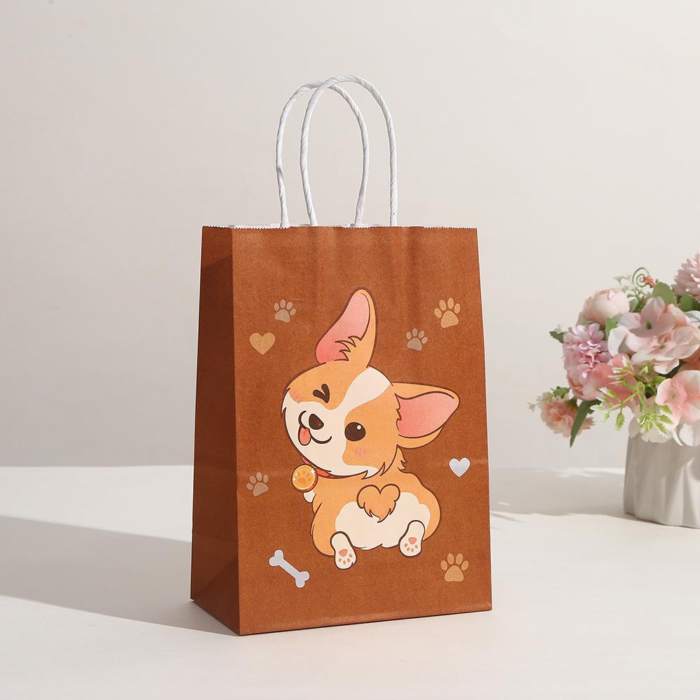 12/30pcs Dogs pattern Gift Bags for Birthday party supplies children's day candy Snack Packing Reusable Paper