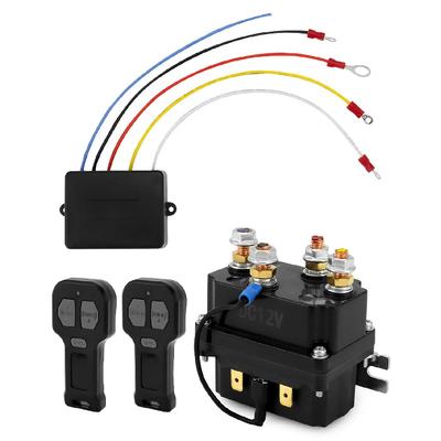 QWORK Wireless Winch Remote Control Kit, 12V 250A Winch Solenoid Relay Contactor + 12V Wireless Winchs Remote, for Truck ATV SUV 63070 62135 74900