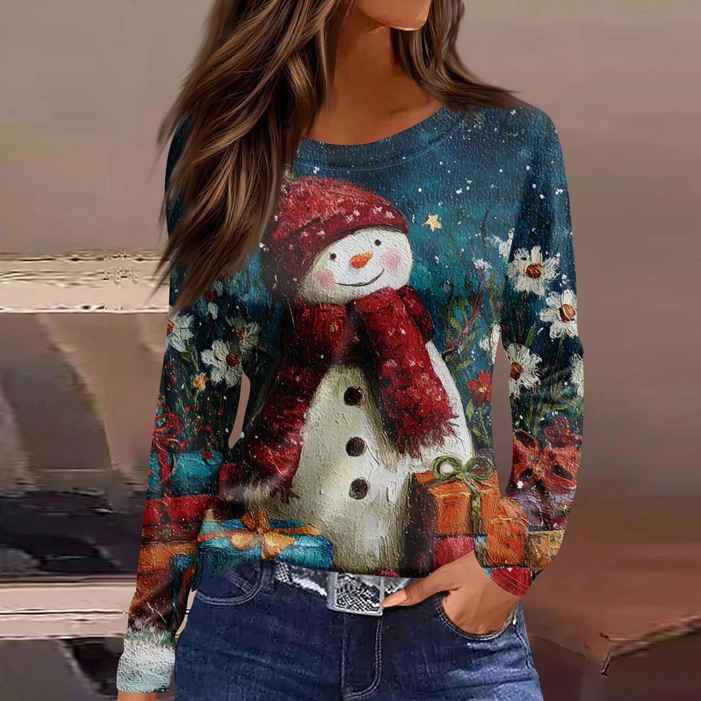 Womens's Fashion Casual Halloween Print V-neck Mid Length Pocket 3/4 Sleeve Top