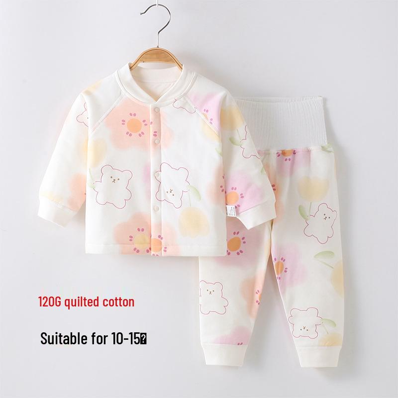 Thickened Quilted Baby Autumn/Winter Underwear Set - Warm, Class A Children's Clothes & Trousers, 120g
