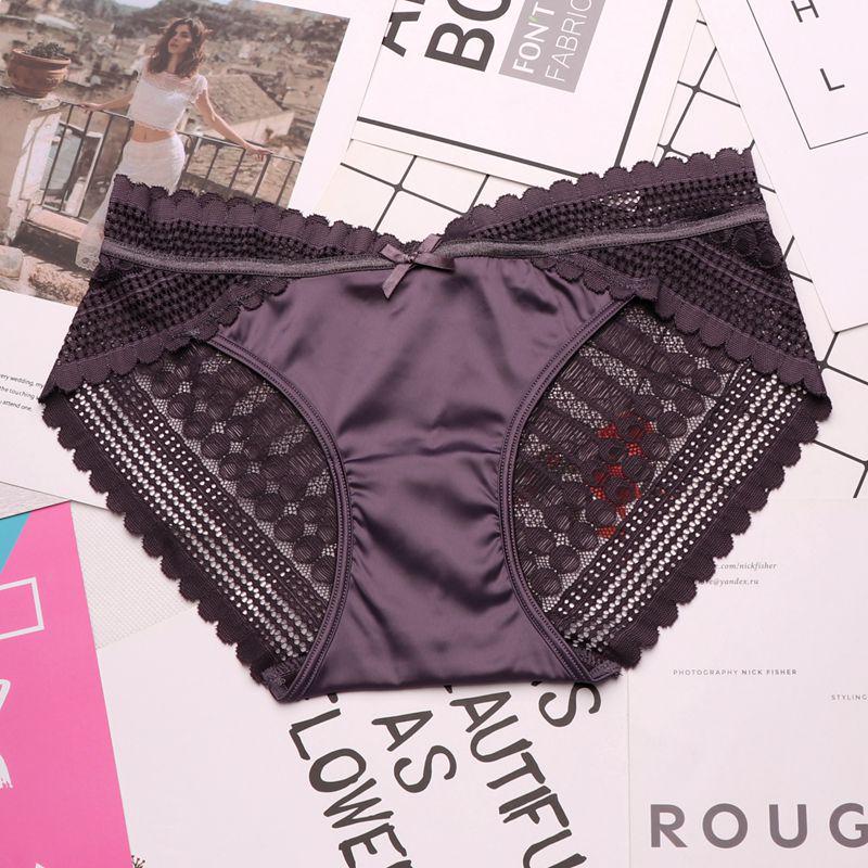 Nahtlose Damenunterwäsche, niedrige Taille, gekreuzte Spitzenhöschen, Damen-Dessous, Slips, atmungsaktive Baumwoll-Tangas, Höschen für Damen