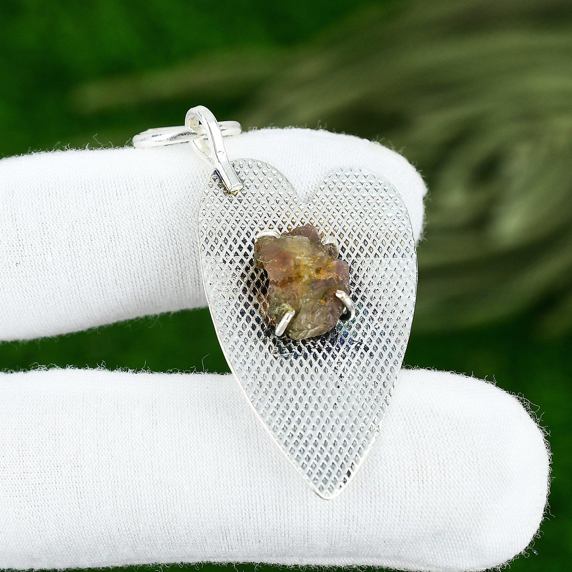 

Sisters Day Sale 925 Silver Pentagon Morganite Rough Gemstone Bezel New Pendant