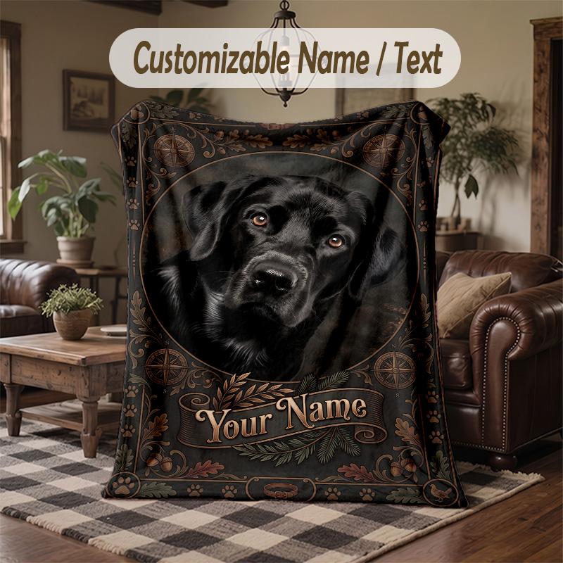 Black Cat Music Poster Theme Throw Blanket Custom Name Text Personalized Blanket Soft Cozy Blanket for Home Sofa Bed