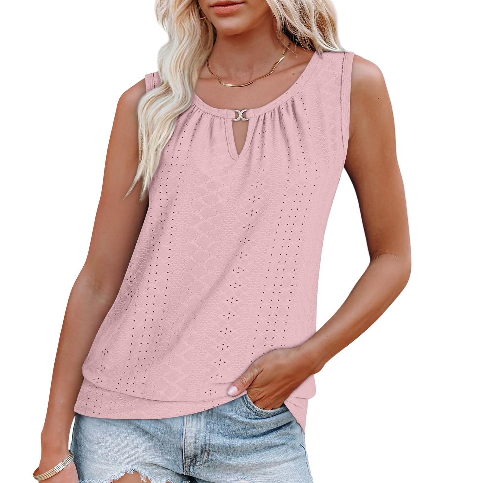 

Женская мода повседневная тонкая безрукавка с V-образным вырезом и замком футболка XL розовый