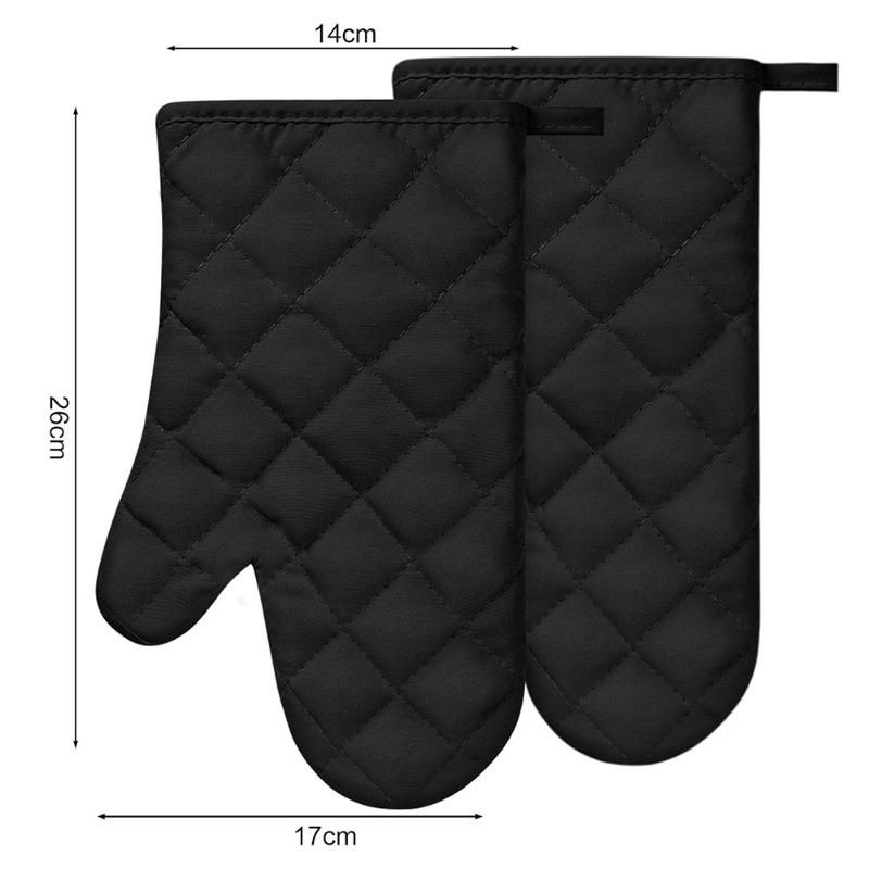 1PC Oven Mitts Heat Resistant Microwave Oven Glove Cotton Linen Baking BBQ Non-slip Oven Mitts Kitchen Cooking Supplies Tools