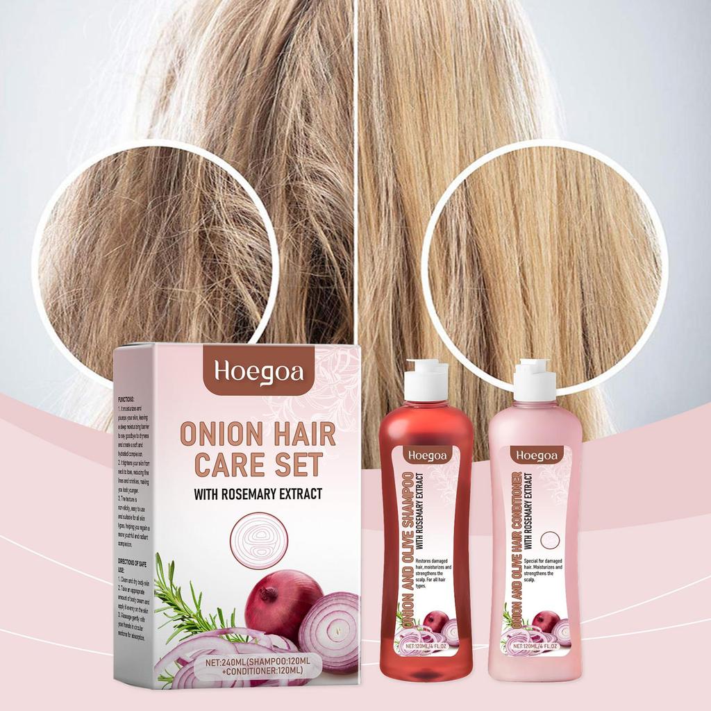 Hoegoa Onion Rosemary Shampoo Set Nourish & Repair Dry & Frizzy Smooth & Shine Conditioning Set
