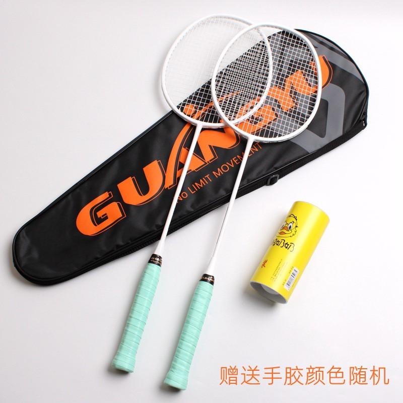 Badminton Rackets Set 2Pcs Lightweight Carbon Fiber Beginners Adults Training