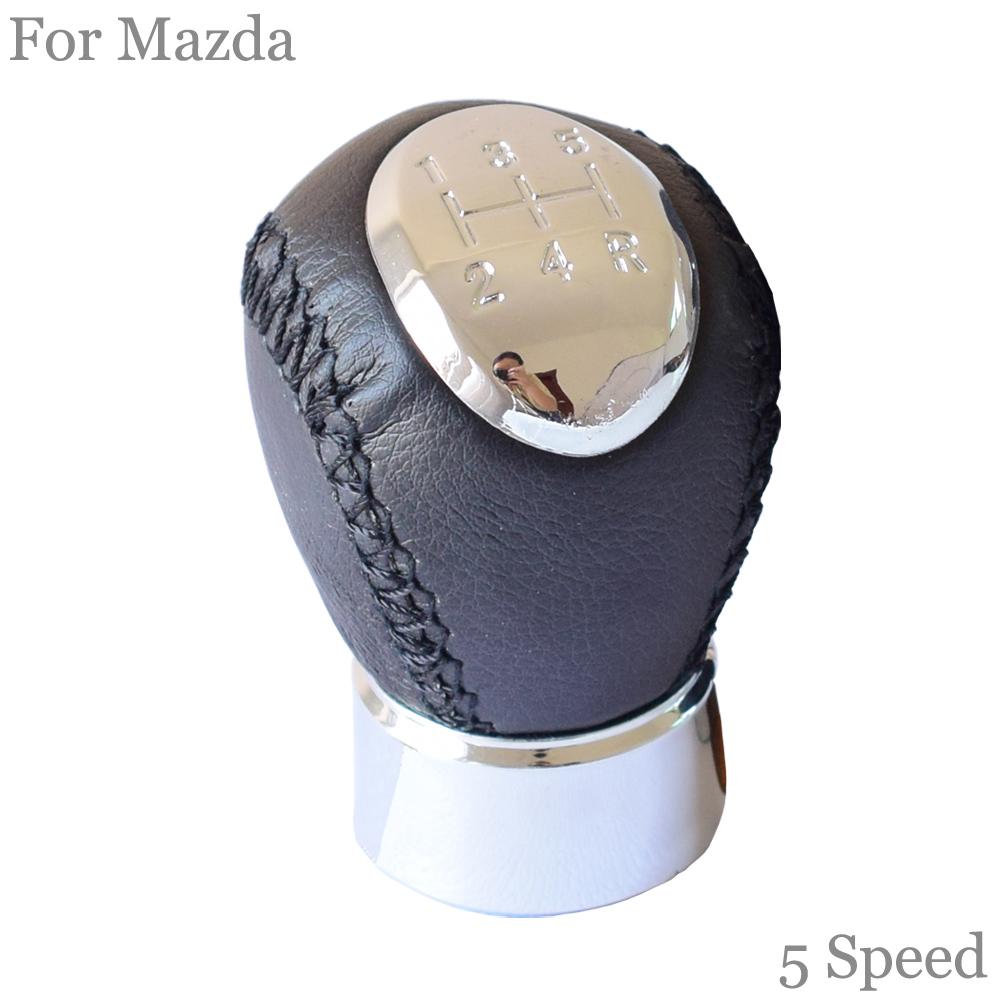 High Quality 5/6 Speed Gear Shift Knob For Mazda 3 5 6 323 626 RX-8 Premacy MPV MT Leather Lever Arm Stick Headball