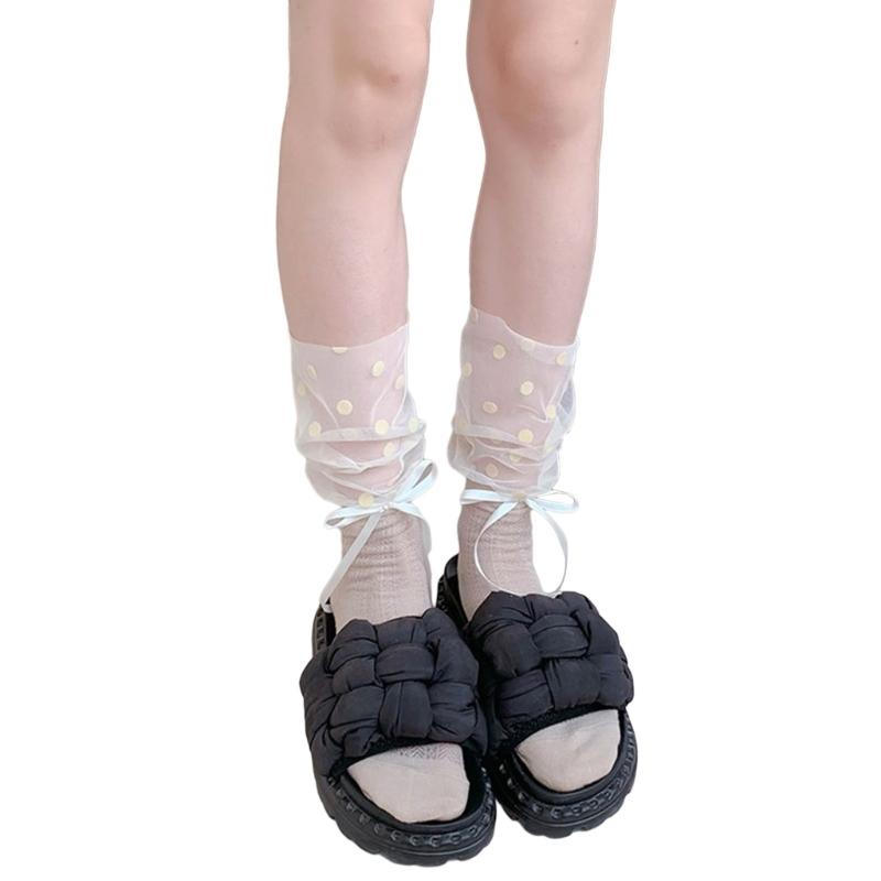 Womens Calf Socks, Sweet Girl Lace Ruffle Knee Socks Fashion Ladies Girl Princess Mesh Patchwork Socks Stockings