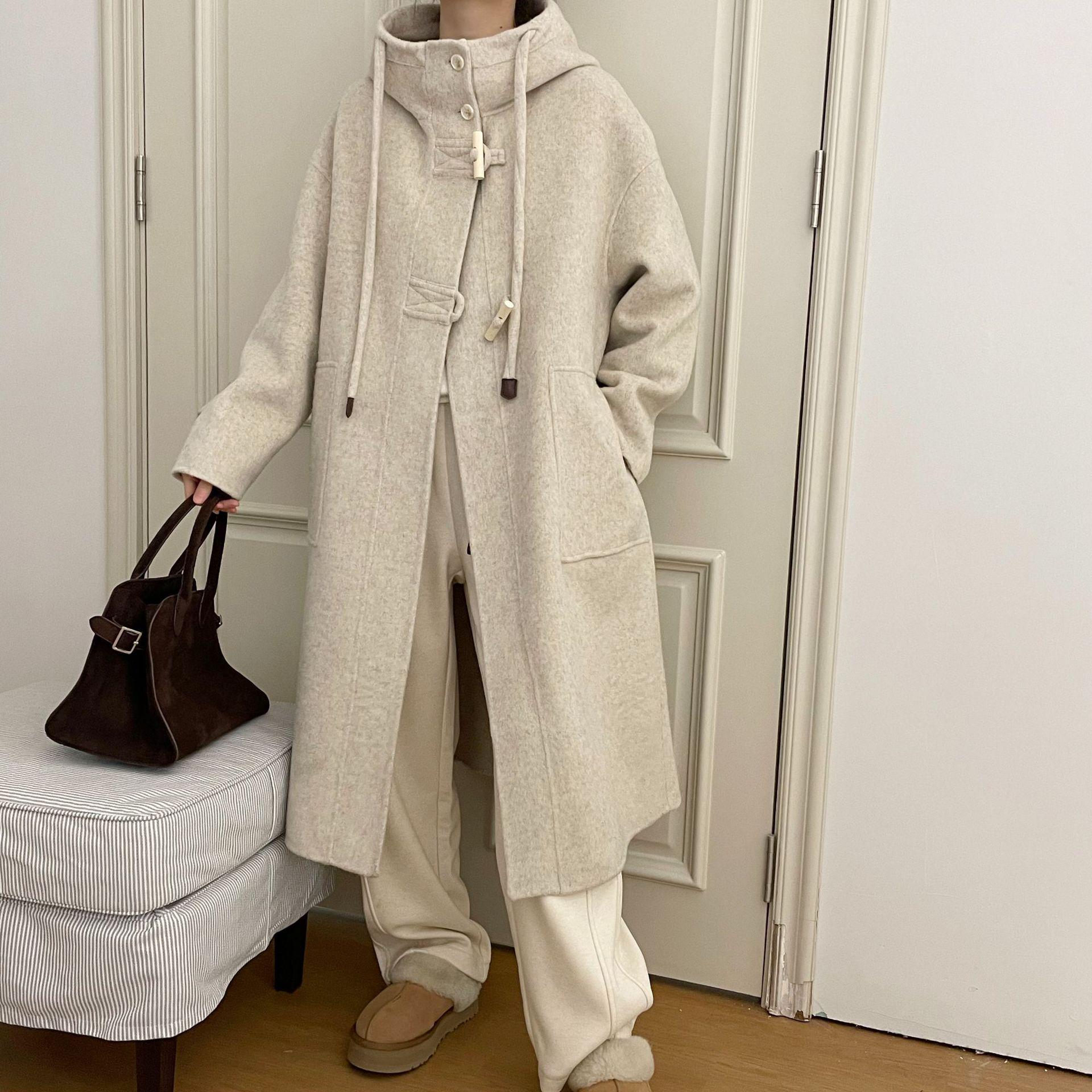 

Laneige Women s Hooded Double-Faced Wool Coat - Winter 2024 Edition M