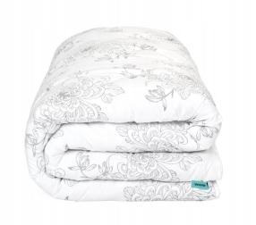Soft, anti-allergic gray and white floral duvet 220x200 cm