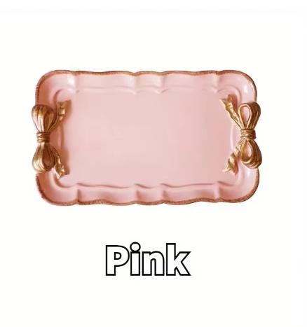 

Piece Bow Tray Fruit Dessert Resin Tray Cake Jewelry Storage Tray Party Decoration Tableware Candy Tray Organizer Tools