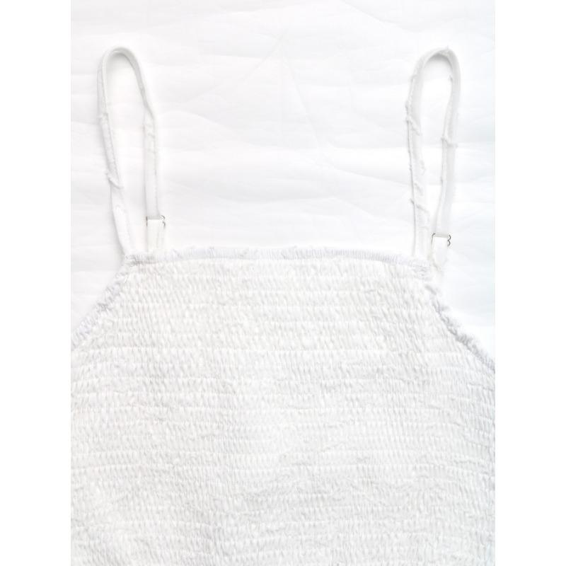 VEZFAA Women's Fashion Casual Solid Color Print Summer Spring Sleeveless Suspenders Skirt Suits