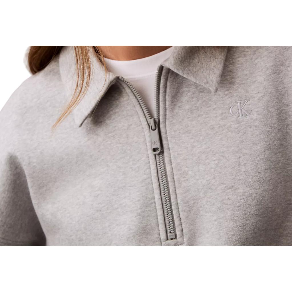 

Calvin Klein Casual Polo Loose Shoulder Long Sleeve Sweatshirt Women sweatshirt Gray 47A232G-030 L