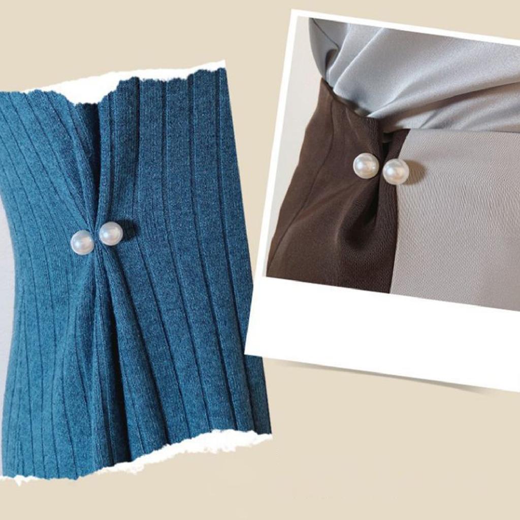 8Pcs Clothing Accessories Pearl Brooch Detachable Double Head Pin Waist Clip Jewelry Accessory Multifunctional Pants Pin Parts