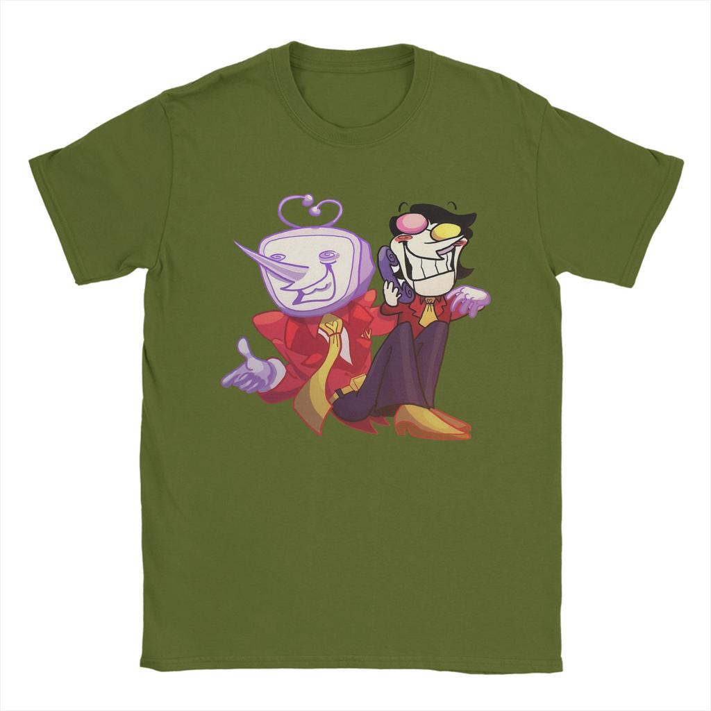 Men's T-Shirts Deltarune Spamton and Tenna Vintage Pure Cotton Tee Shirt Short Sleeve  T Shirt O Neck Clothing Plus Size