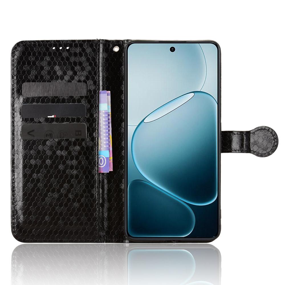 For Oppo F31 Pro+ 5G/A6 GT 5G Wallet Case Dot Pattern Imprint PU Leather Phone Cover with Wrist Strap