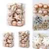 29/20Pcs Champagne Christmas Balls Pendants Star Candy Cane Xmas Tree Hanging Ornaments Shatterproof Pine Cone