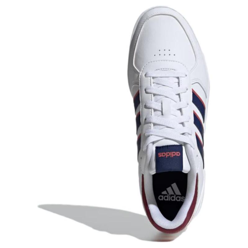 Adidas VL COURT 2.0 Low-Top Skateboard Shoes Men's White Blue Sneakers ID0507