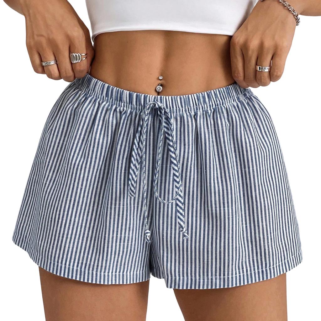 Shorts For Women Striped Button Casual Loose Shorts