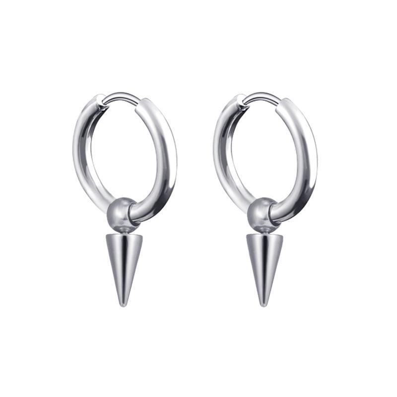 Newest 1 Pair Stainless Steel Cross Pendant Dangle Long Tassel Unisex Hoop Earrings Men/Women Punk Gothic Zircon Best Gifts