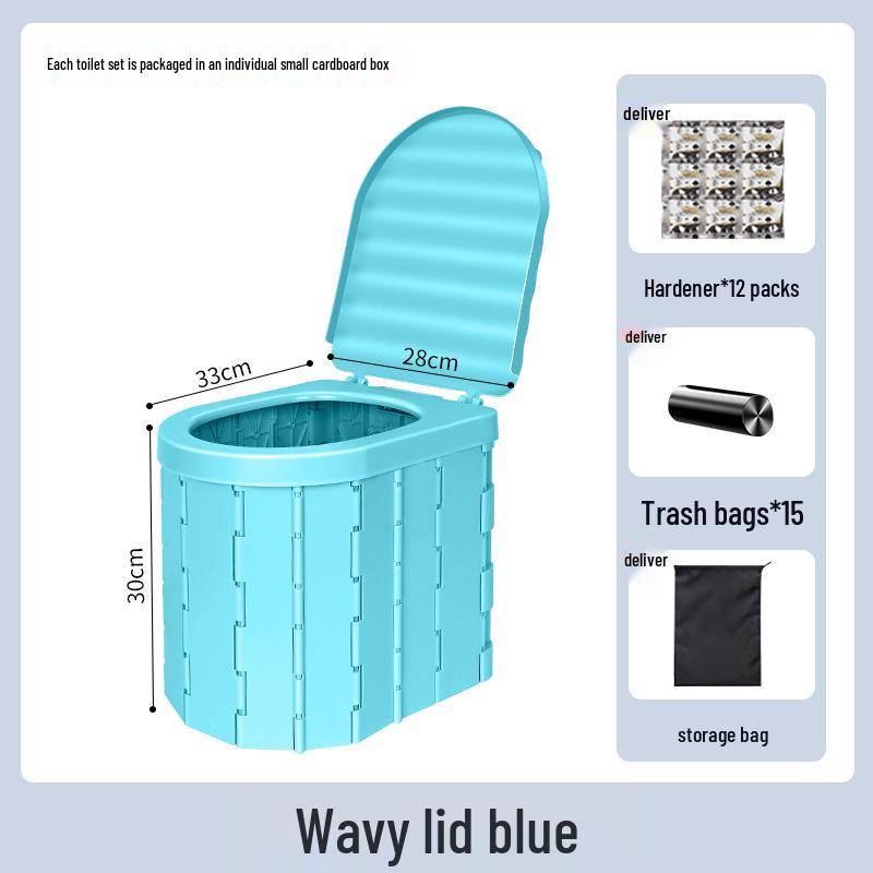 Přenosná skládací cestovní toaleta pro dospělé - Ideální pro auta, venkovní kempování, nouzové situace a výlety s vlastním řízením