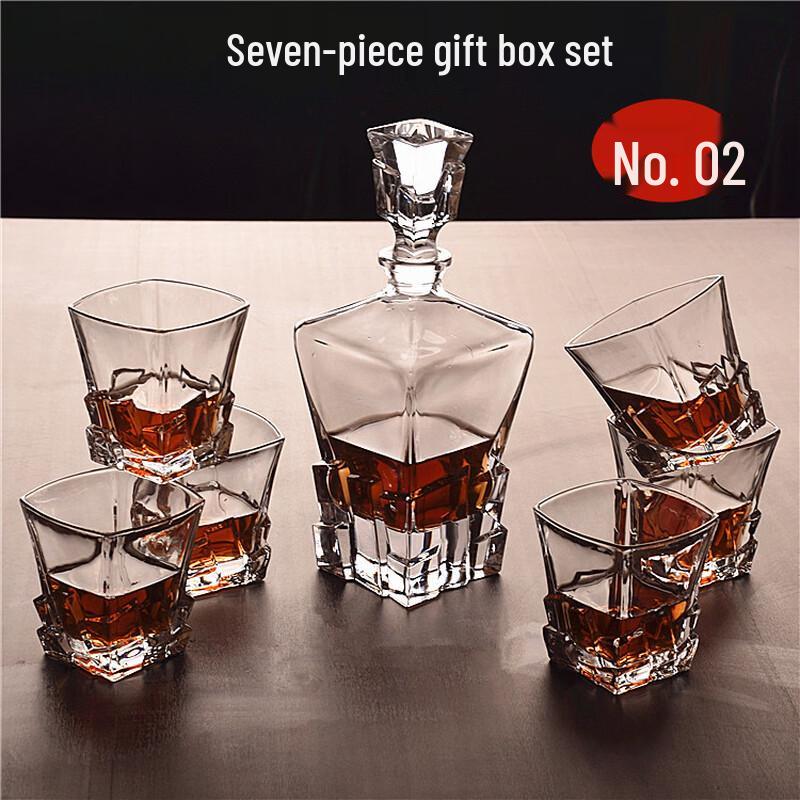 Handun 7-Piece Glass Whiskey Decanter and Glass Set