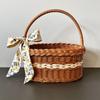 Large Shopping Baskets Fruit Vegetable Storage Basket with Handle Laundry Clothes Baskets Rattan Basket
