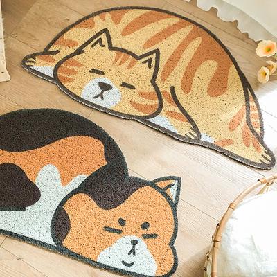 Cartoon Cat Door Mat Home Door Door Dirt Dust Dust Silk Floor Mat Can Be Cut Foot Mat