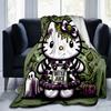 1pc Cartoon Spooky Hello Kitty Blanket, Cartoon Throw for Home Decor, Gift Idea, All Seasons Use, Cozy Bedding Cover, Room Decoration, Living Room, Tr