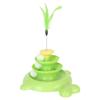 Cat Ball Tower Toy 3 Level Detachable Pet Track Interactive Toy with Teasing Feather for Kitten