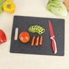 1pc Compact Kitchen Prep Board with Anti-Slip Base & Juice Grooves - Durable Plastic Chopping Board, Black Granite Texture