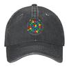 Autism Awareness Hands Baseball Cap Washed Cotton Adjustable Curved Brim Casual Outdoor Hat