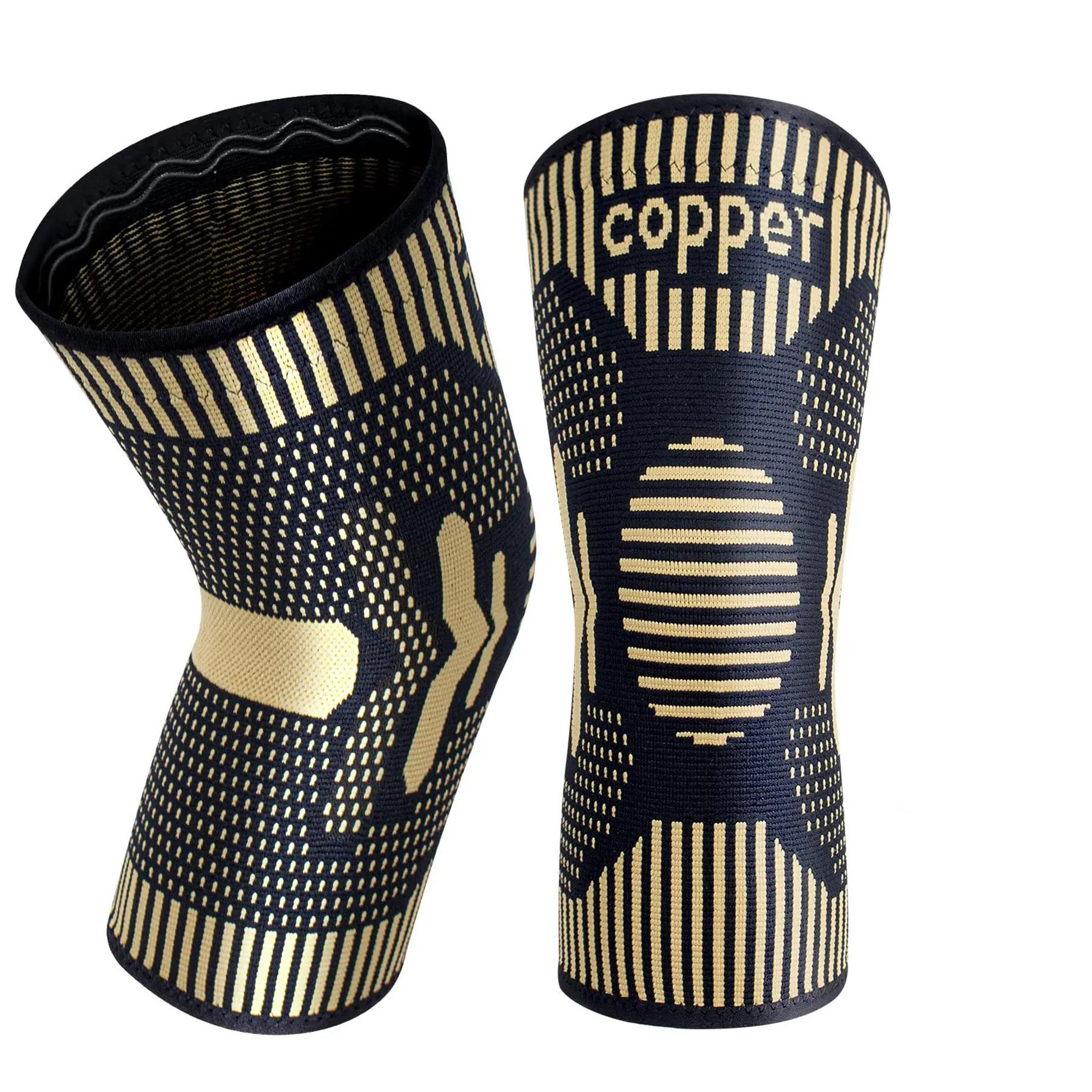 

Durable And Safe Copper Ion Anti-Slip Sports Knee Pad Silicone Three-Dimensional Knitted Meniscus Protective Knee Support For Sports And Fitness M