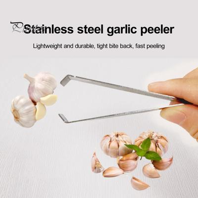 2Pcs Fish Bone Tweezers Set Stainless Steel Garlic Tweezer Remover Tool Anti-rust Garlic Peeling Clamps Kitchen Gadgets