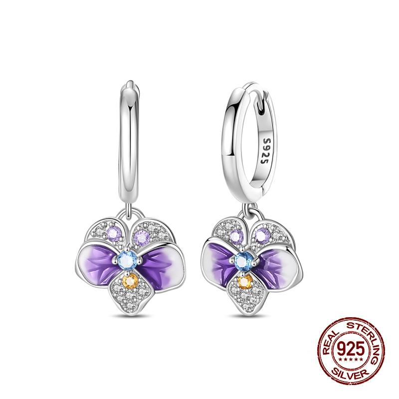 Stud Earrings For Women Copper Colorful Starfish Shell Sparkling Butterfly Luxury Fine Jewelry Girl'S Earrings