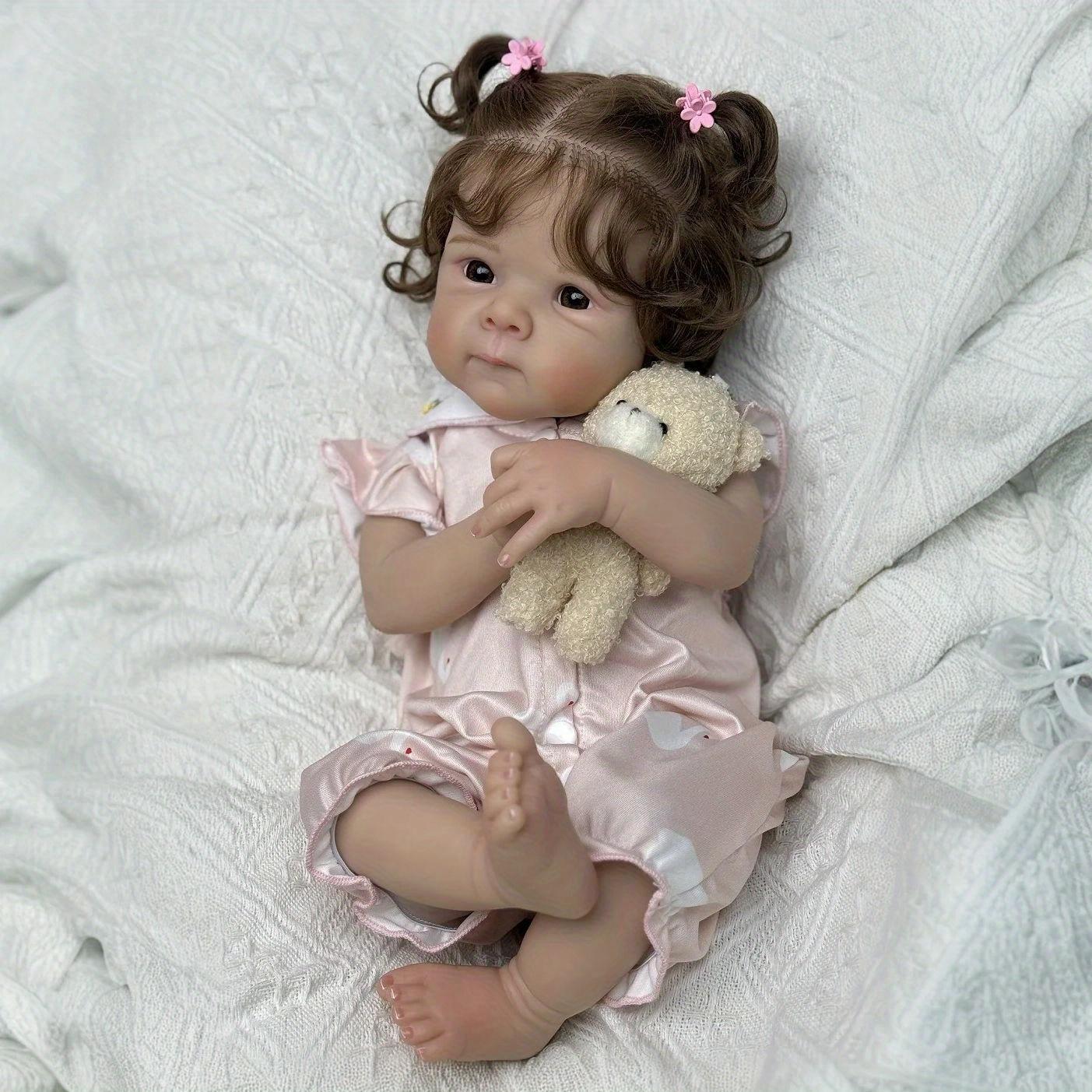 

BZDOLL 48 СМ 19 дюймов Виниловые конечности Тканевое тело Милая кукла-реборн для девочки Реалистичная Детская Модная Подарок на день рождения Коллекционная кукла cloth body doll