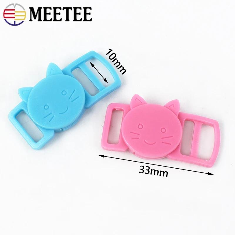 50/100/200Pcs Meetee 10mm Plastic Quick Side Release Buckle Adjustable Safety Clasp Cat Dog Collar Webbing Strap Hook Accessory